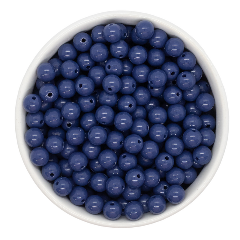 Navy Solid Beads 8mm (Package of Approx. 50 Beads)