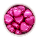 Fuchsia Pearl Heart Bead 27x25mm (Package of 5)