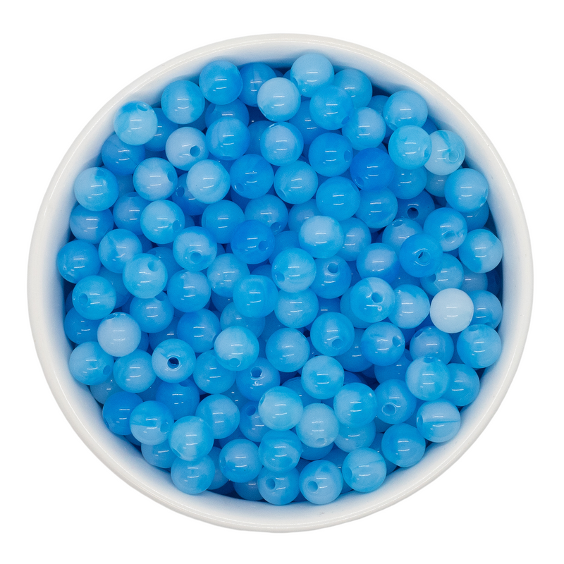 Azure Jelly Marble Beads 8mm (Package of Approx. 50 Beads)