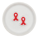 Red Awareness Ribbon Silicone Focal Bead 26x29mm (Package of 2)