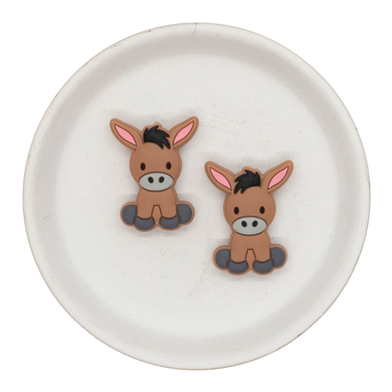Donkey Silicone Focal Bead 26x32mm