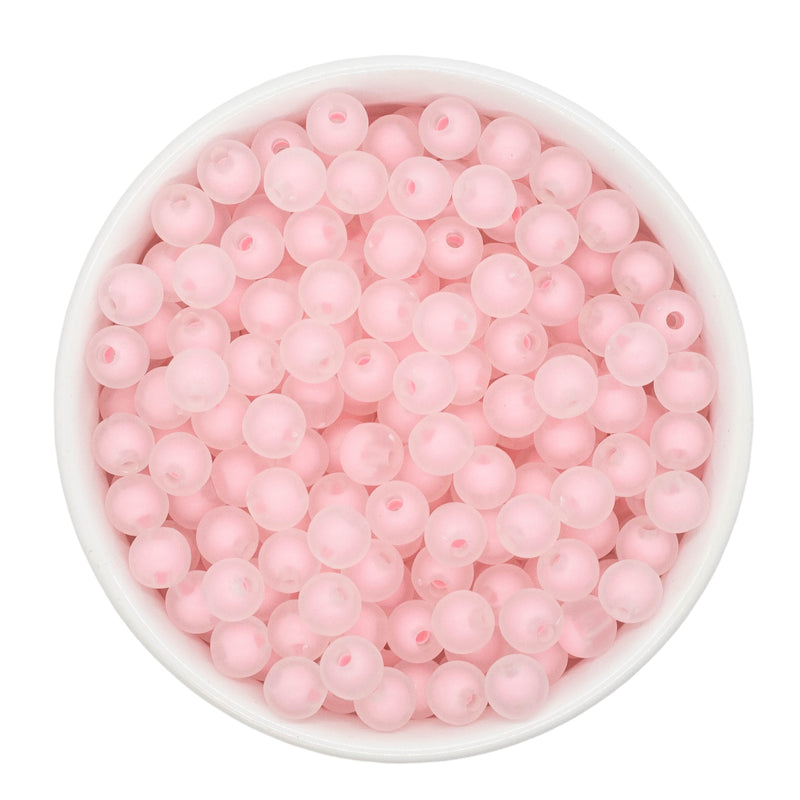 Light Pink Frosted Beads 8mm (Package of Approx. 50 Beads)