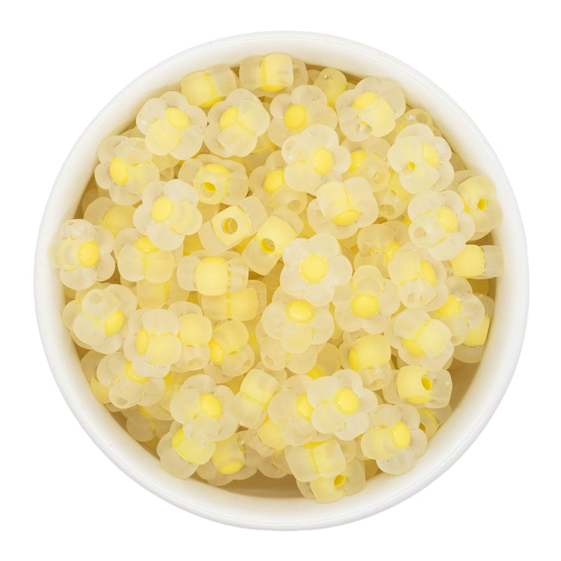 Daffodil Frosted Flower Beads 12mm
