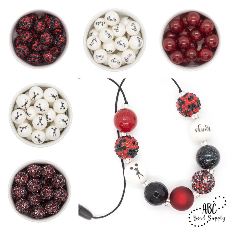 Cheer Silhouette Printed Beads 20mm