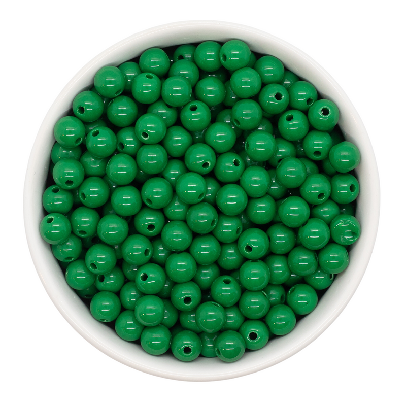 Green Solid Beads 8mm (Package of Approx. 50 Beads)