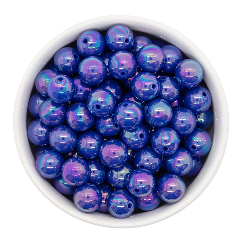 Royal Blue Iridescent Beads 12mm (Package of 20)