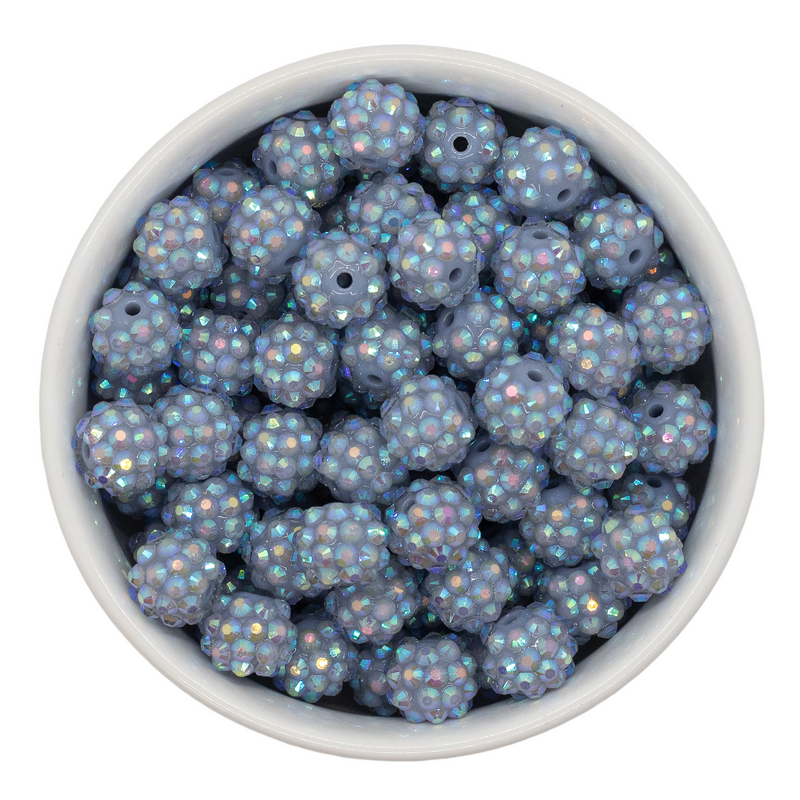 Pigeon Blue Rhinestone Beads 12mm