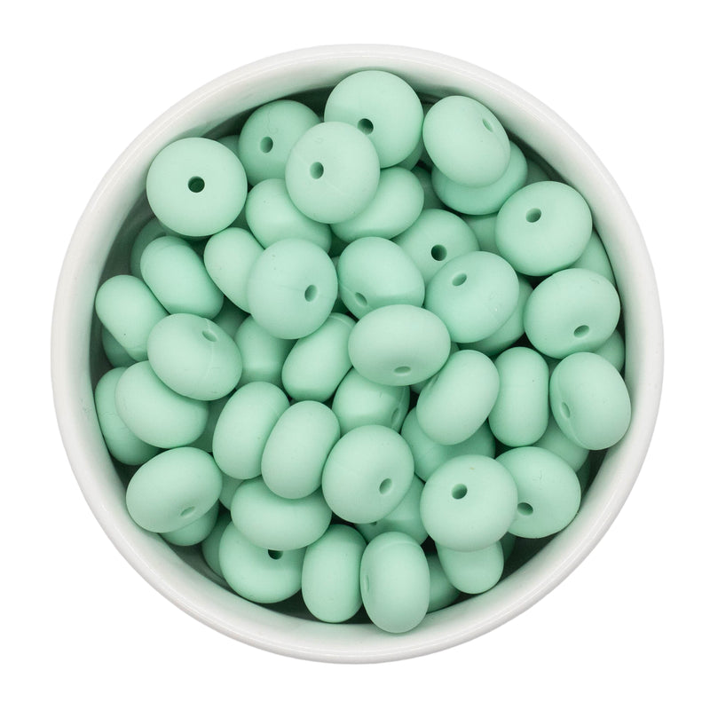 Mint Green Silicone Abacus Beads 8x14mm (Package of 10)