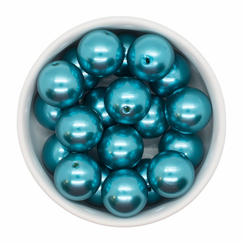 Teal Pearl Beads 20mm