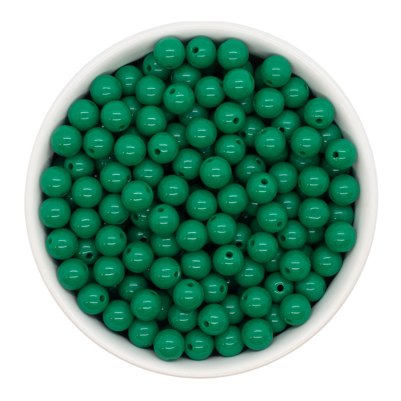 Emerald Green Solid Beads 8mm (Package of Approx. 50 Beads)