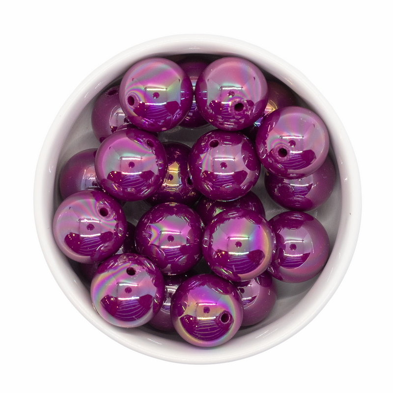 Plum Iridescent Beads 20mm (Package of 10)