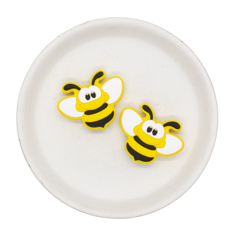 Bumblebee Silicone Focal Bead 37x30mm (Package of 2)