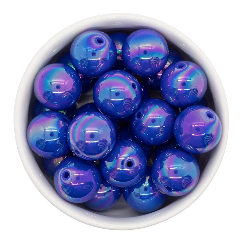 Royal Blue Iridescent Beads 20mm (Package of 10)
