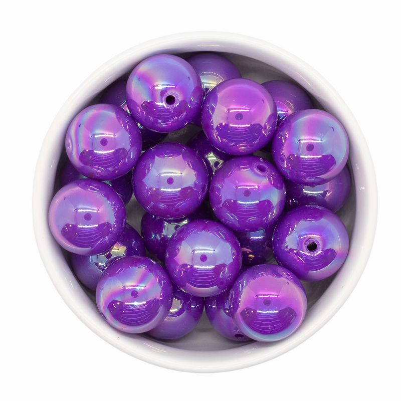 Violet Iridescent Beads 20mm (Package of 10)