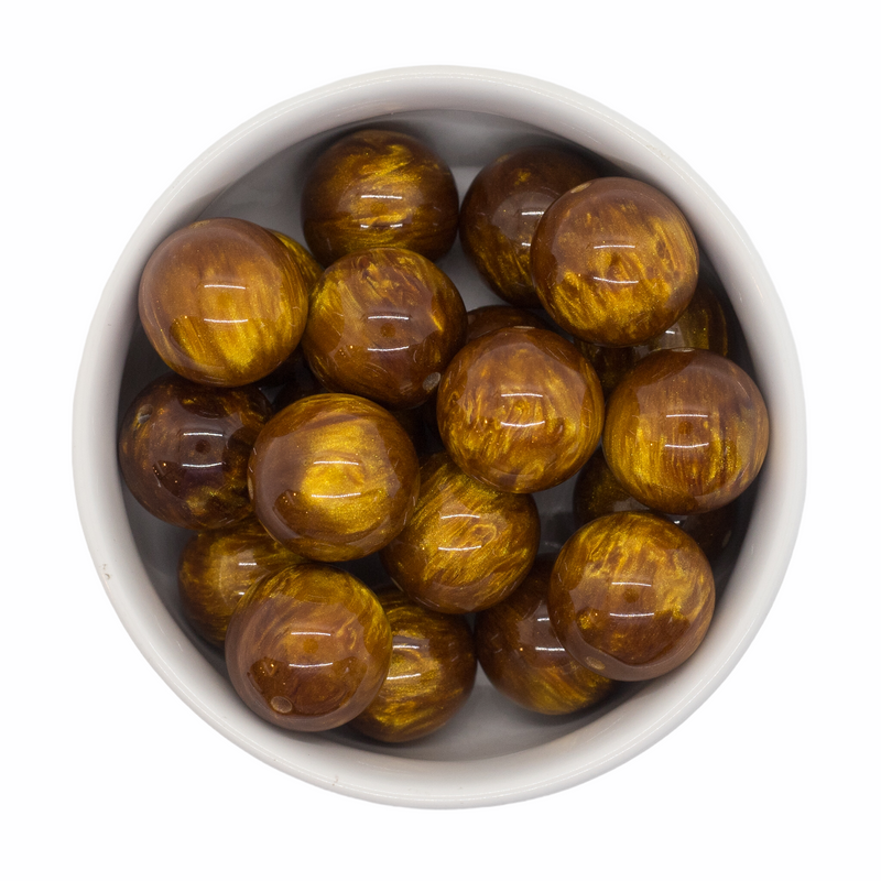 Amber Pearly Luster Beads 20mm