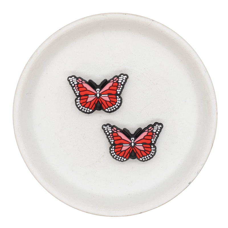 Red Butterfly Silicone Focal Bead 20x31mm