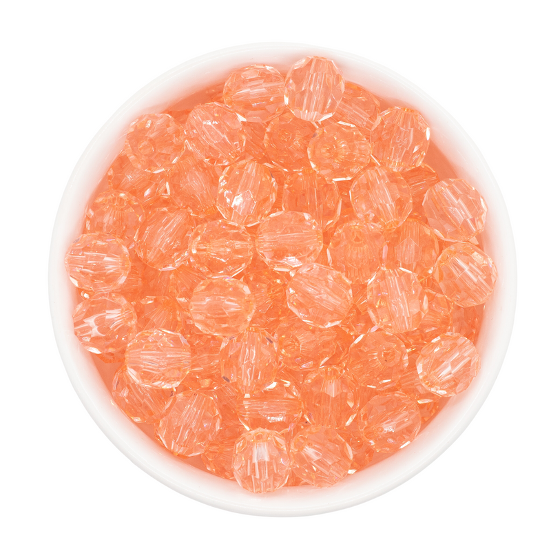 Peach Translucent Facet Beads 12mm (Package of 20)