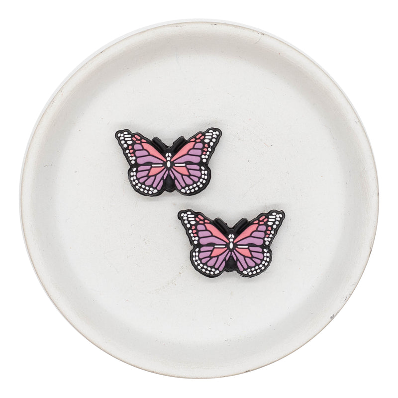 Purple Butterfly Silicone Focal Bead 20x31mm (Package of 2)