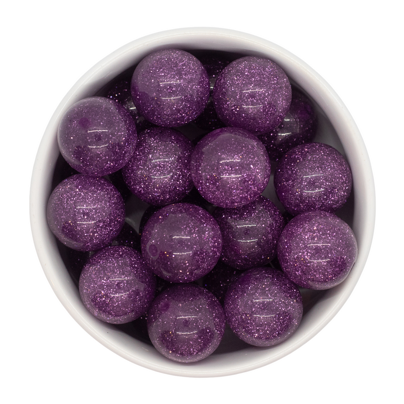 Deep Lilac Glitter Beads 20mm (Package of 10)