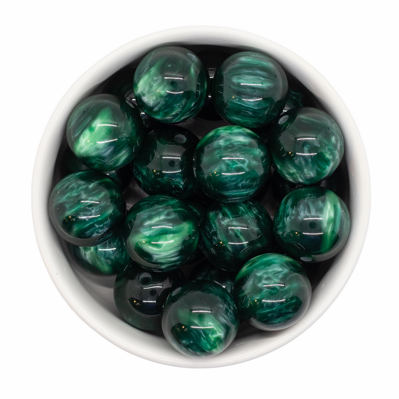 Hunter Green Pearly Luster Beads 20mm