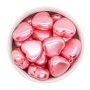 Pink Lemonade Pearl Heart Bead 27x25mm (Package of 5)