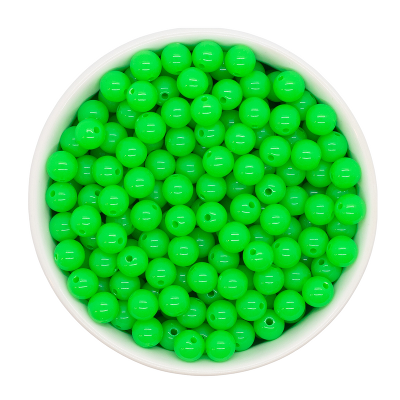 Neon Green Solid Beads 8mm (Package of Approx. 50 Beads)