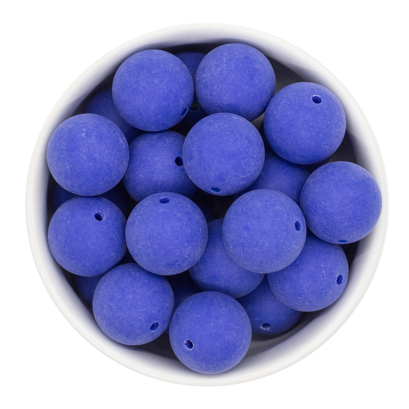 Royal Blue Chalk Matte Beads 20mm