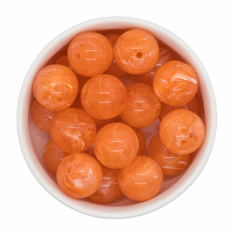Orange Marble Beads 20mm (Package of 10)