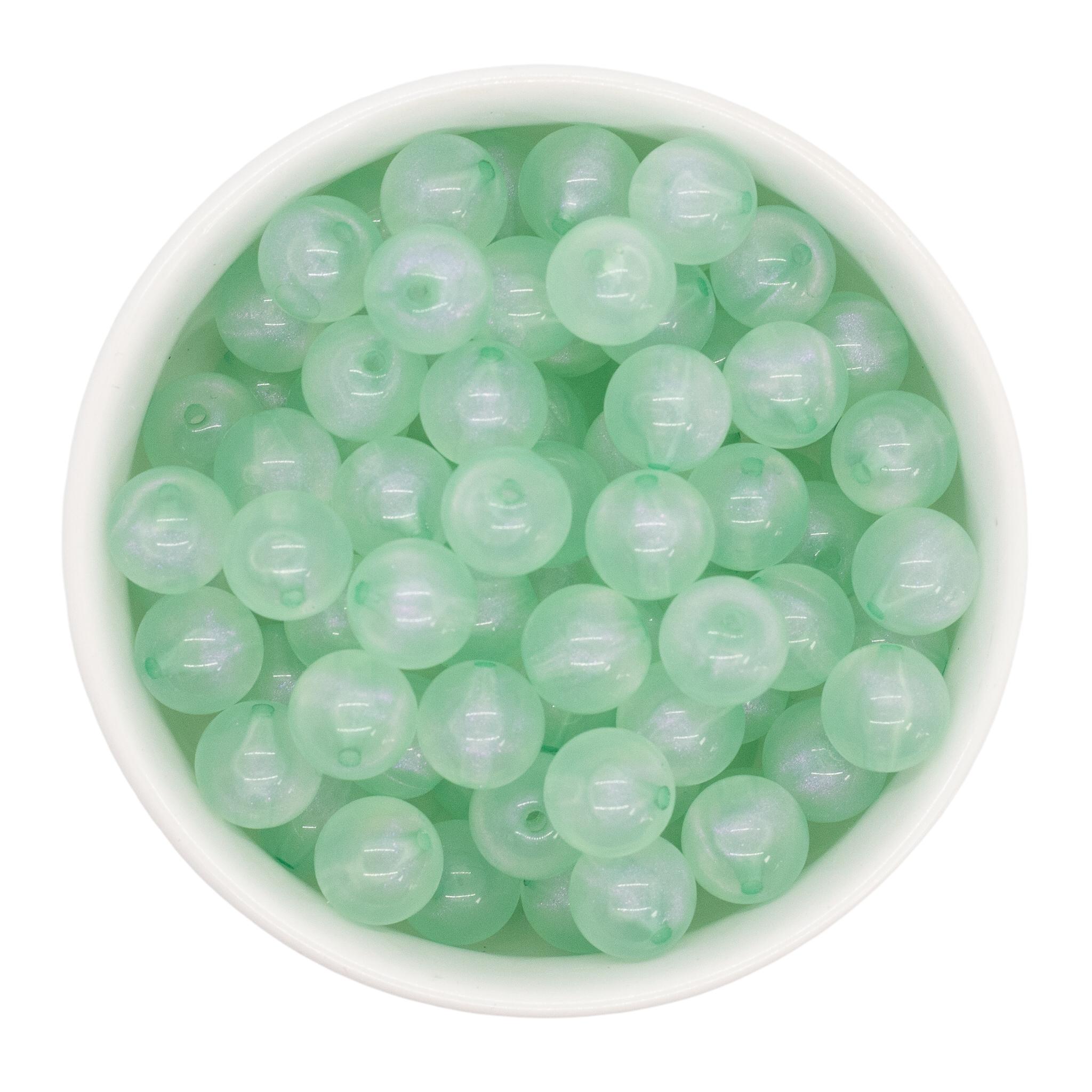 Cool Mint Translucent Shimmer Beads 12mm (Package of 20)