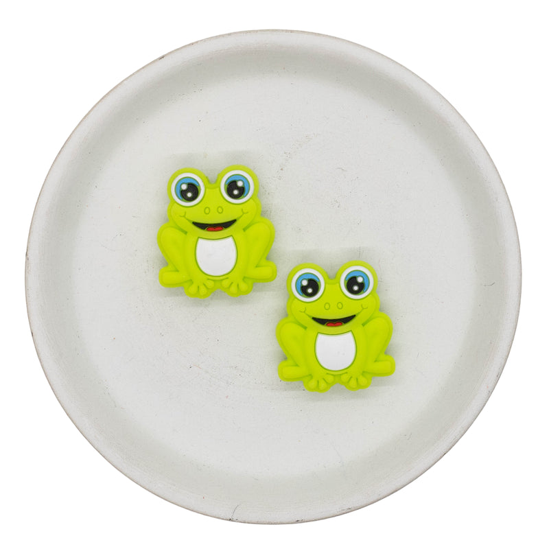 Frog Silicone Focal Bead 28x25mm (Package of 2)