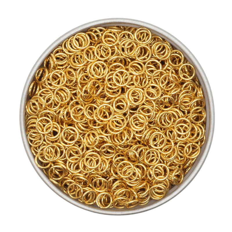 Stainless Steel 18KG Plated Gold Jump Rings 5mm (Package of Approx. 50)