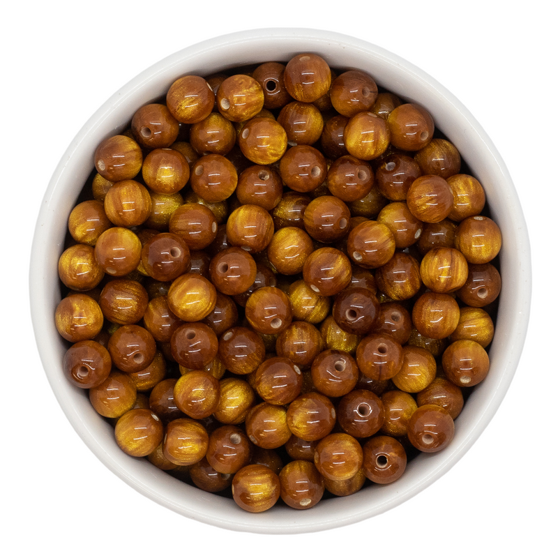 Amber Pearly Luster Beads 8mm (Package of Approx. 50 Beads)