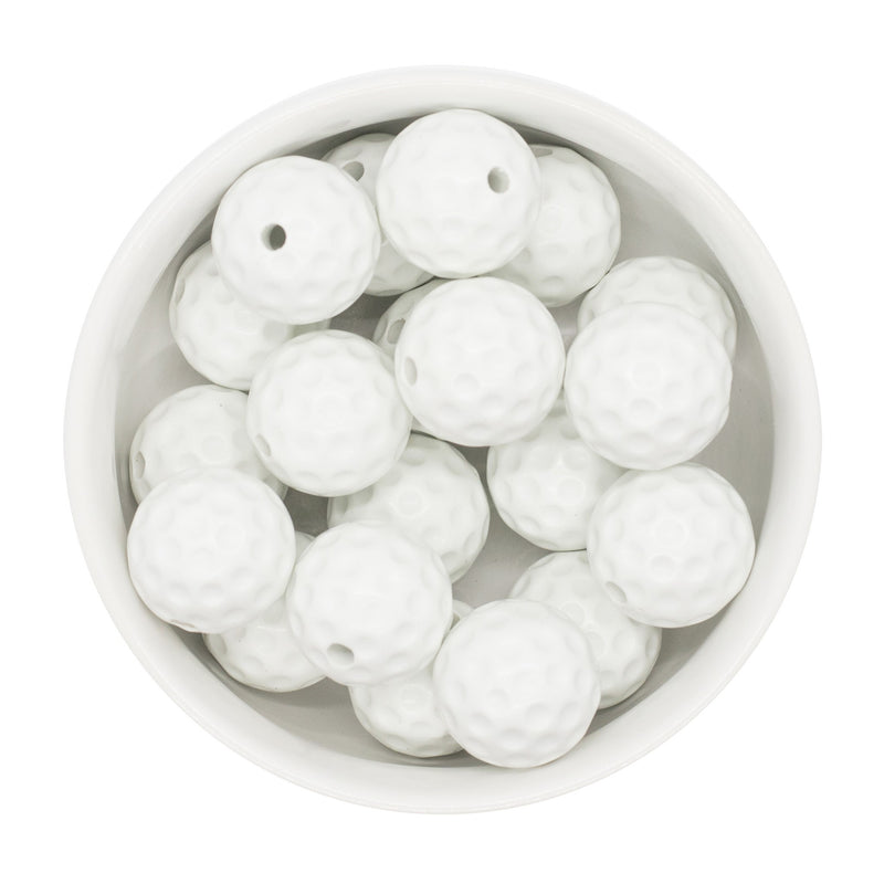 White Golf Ball Beads 20mm
